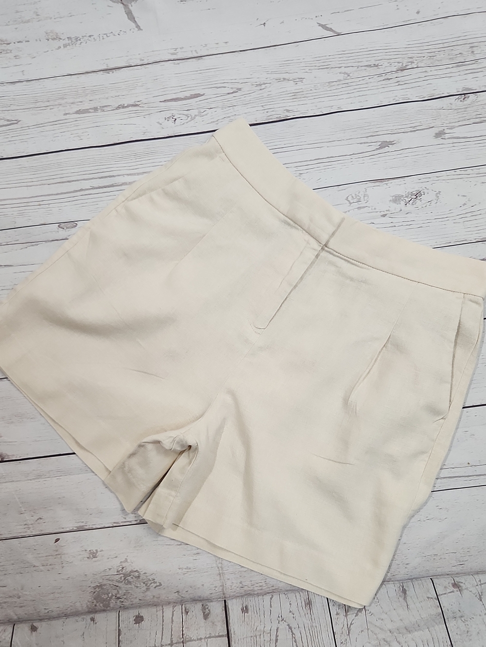 J. Crew Cream Tailored High-Waist Bermuda Shorts